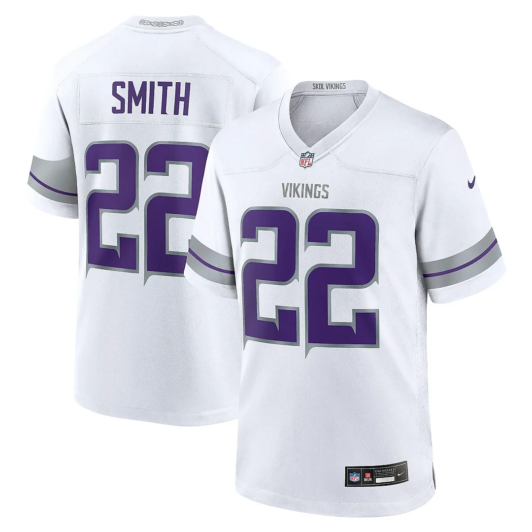 Zennovawear Men's Minnesota Vikings Harrison Smith White Alternate Game Jersey