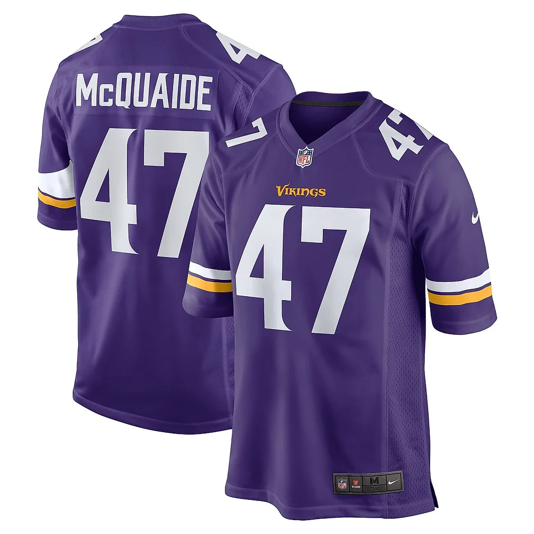 Zennovawear Men's Minnesota Vikings Jake McQuaide Purple Game Jersey