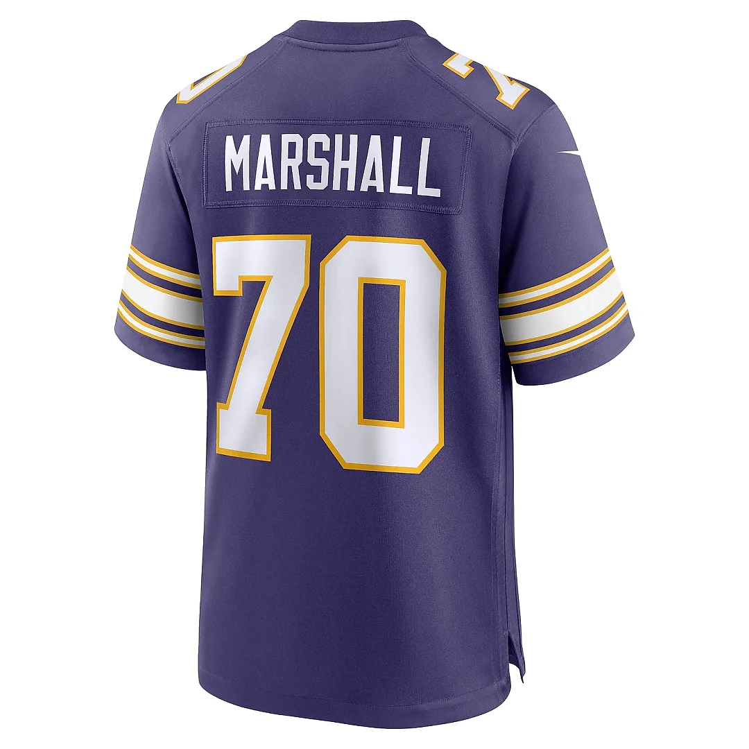 Zennovawear Men's Minnesota Vikings Jim Marshall Purple Classic Retired Player Jersey
