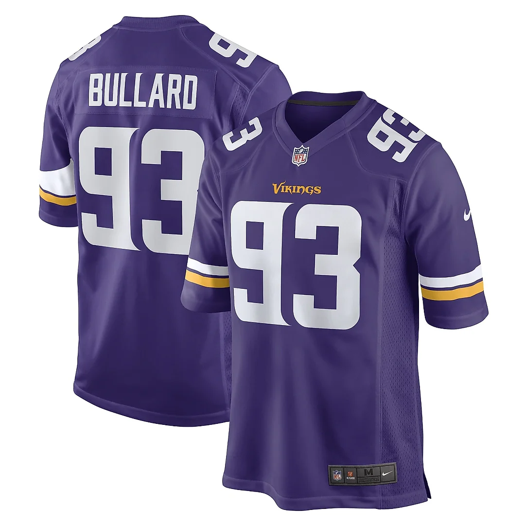 Zennovawear Men's Minnesota Vikings Jonathan Bullard Purple Game Player Jersey