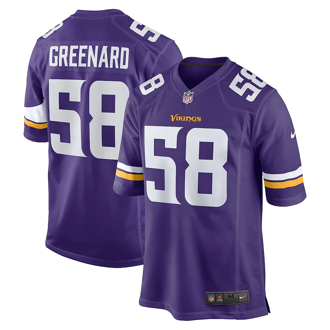 Zennovawear Men's Minnesota Vikings Jonathan Greenard Purple Team Game Jersey