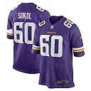Zennovawear Men's Minnesota Vikings Josh Sokol Purple Home Game Player Jersey
