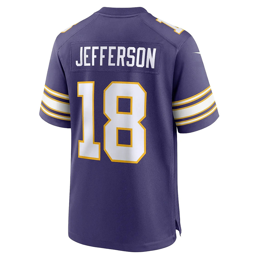 Zennovawear Men's Minnesota Vikings Justin Jefferson Purple Classic Player Game Jersey