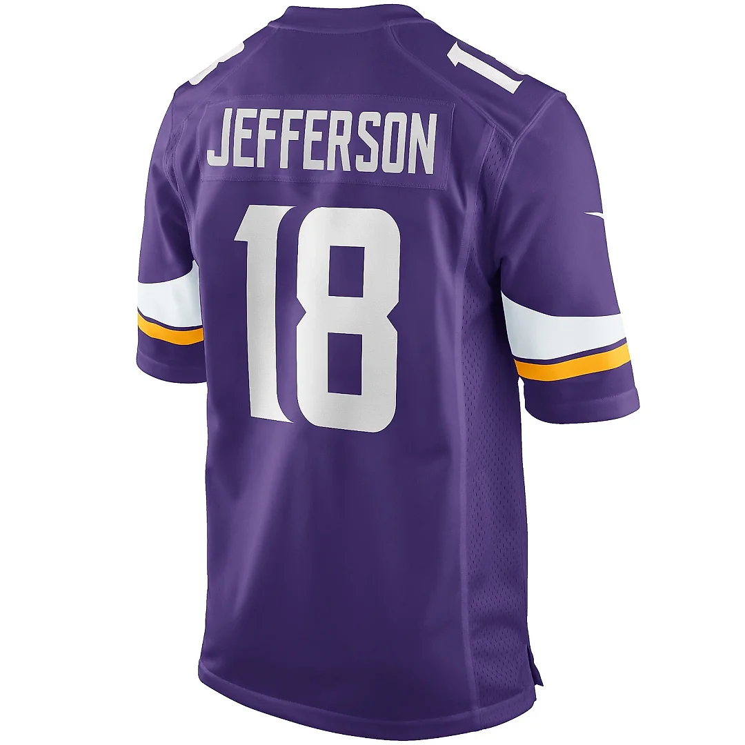 Zennovawear Men's Minnesota Vikings Justin Jefferson Purple Player Game Jersey
