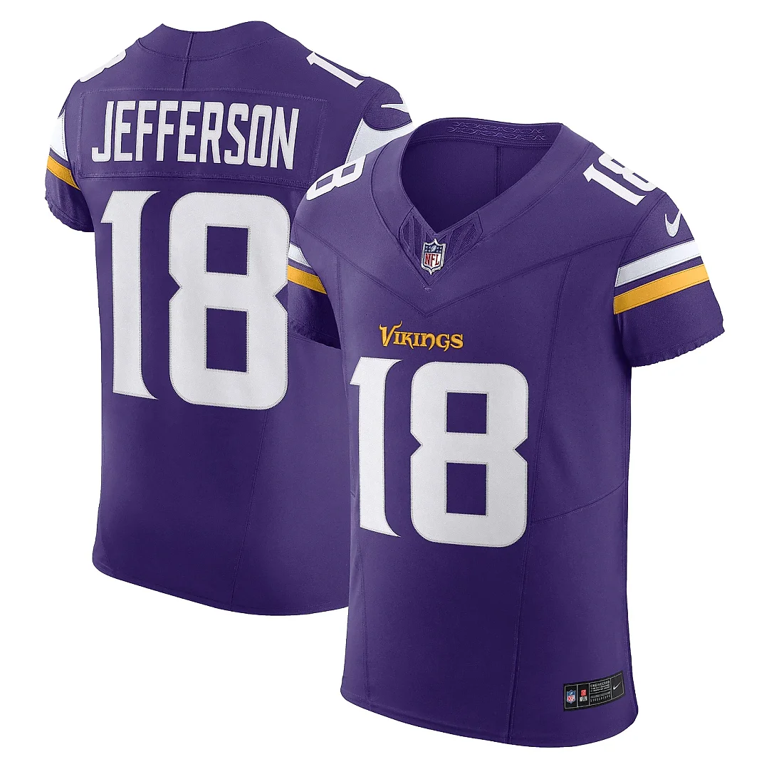 Zennovawear Men's Minnesota Vikings Justin Jefferson Purple Vapor F.U.S.E. Elite Jersey