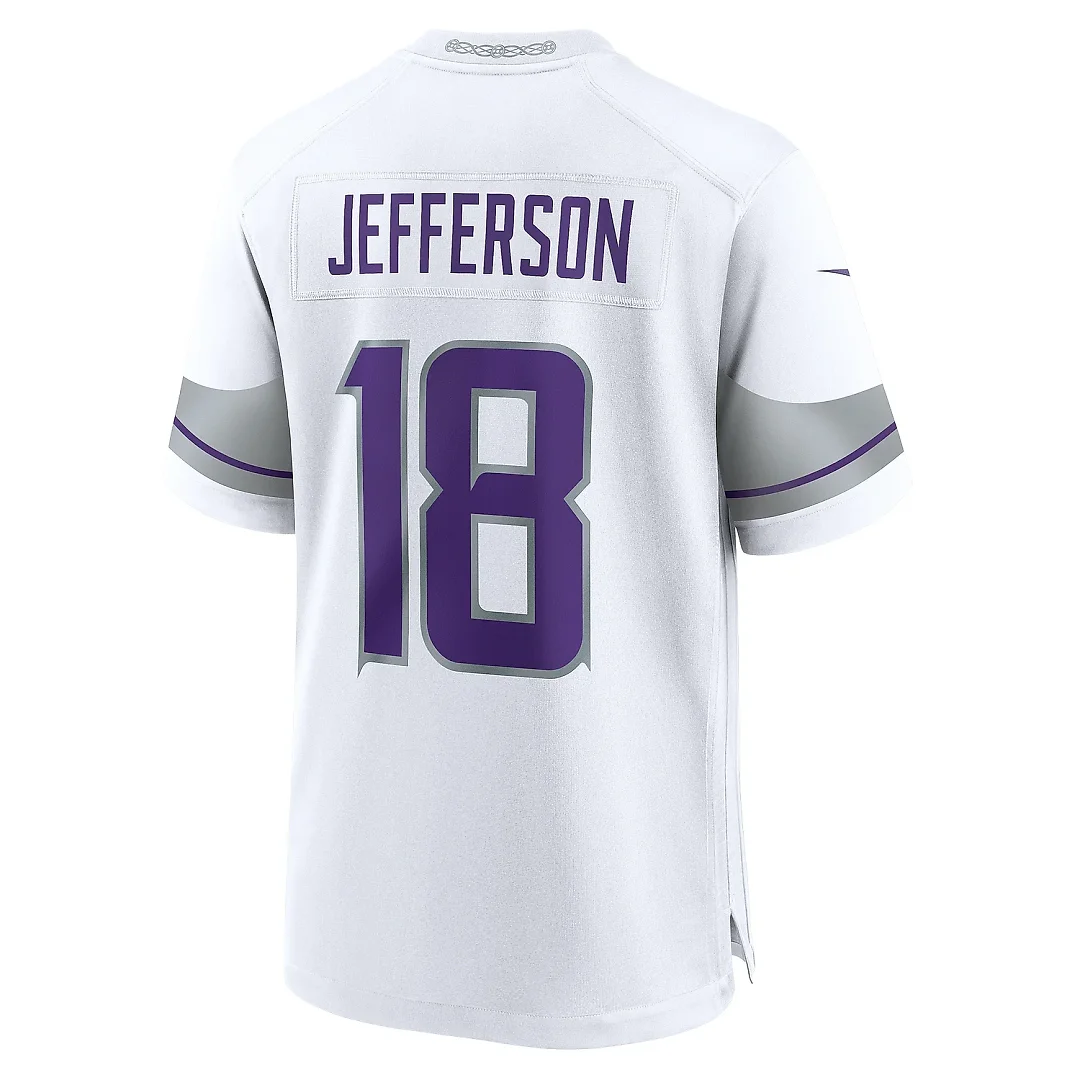 Zennovawear Men's Minnesota Vikings Justin Jefferson White Alternate Game Player Jersey
