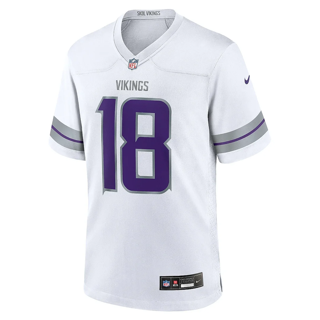 Zennovawear Men's Minnesota Vikings Justin Jefferson White Alternate Game Player Jersey