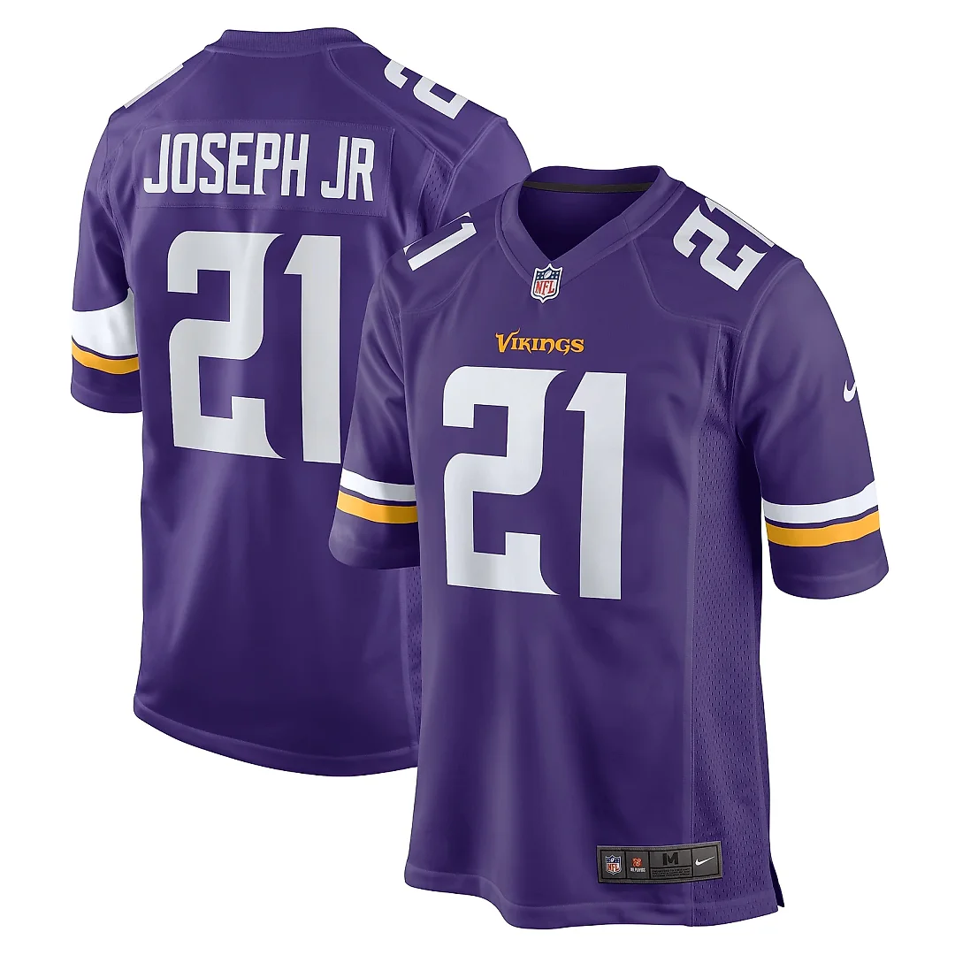 Zennovawear Men's Minnesota Vikings Kelvin Joseph Jr. Purple Team Game Jersey