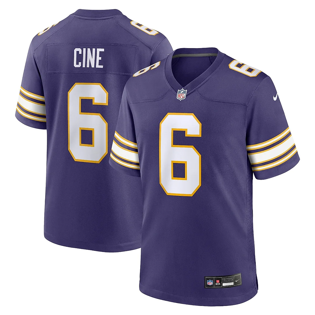 Zennovawear Men's Minnesota Vikings Lewis Cine Purple Classic Player Game Jersey