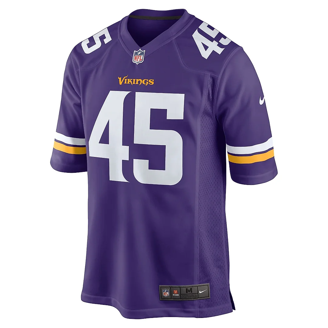 Zennovawear Men's Minnesota Vikings Max Tooley Purple Team Game Jersey