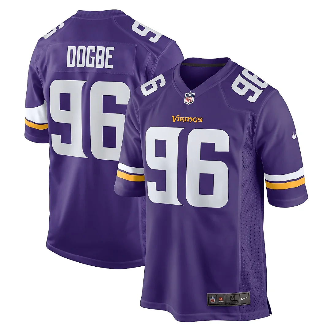 Zennovawear Men's Minnesota Vikings Michael Dogbe Purple Team Game Jersey