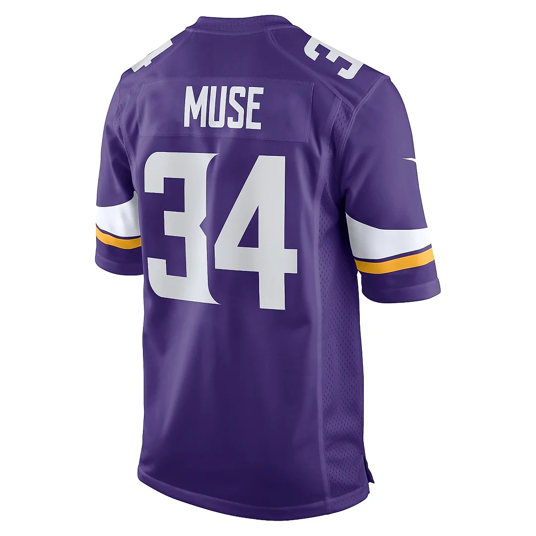 Zennovawear Men's Minnesota Vikings Nick Muse Purple Home Game Player Jersey
