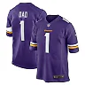 Zennovawear Men's Minnesota Vikings Number 1 Dad Purple Game Jersey