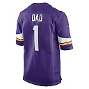 Zennovawear Men's Minnesota Vikings Number 1 Dad Purple Game Jersey