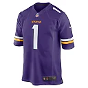 Zennovawear Men's Minnesota Vikings Number 1 Groom Purple Game Jersey