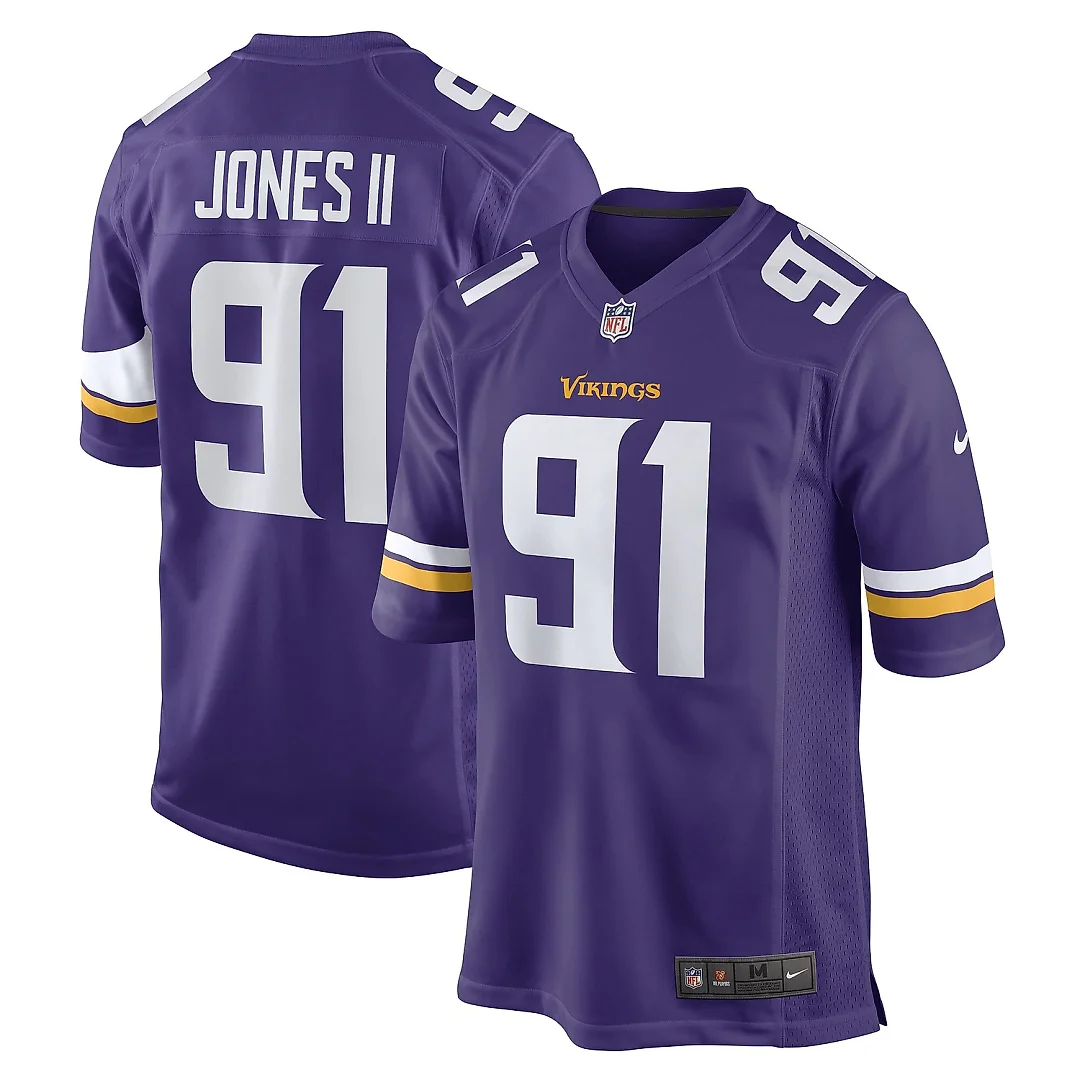 Zennovawear Men's Minnesota Vikings Patrick Jones II Purple Team Game Player Jersey
