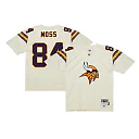 Zennovawear Men's Minnesota Vikings Randy Moss Mitchell & Ness Cream Chainstitch Legacy Jersey
