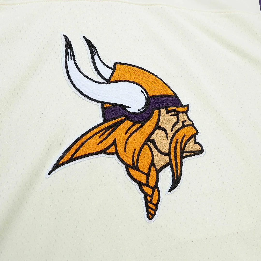 Zennovawear Men's Minnesota Vikings Randy Moss Mitchell & Ness Cream Chainstitch Legacy Jersey