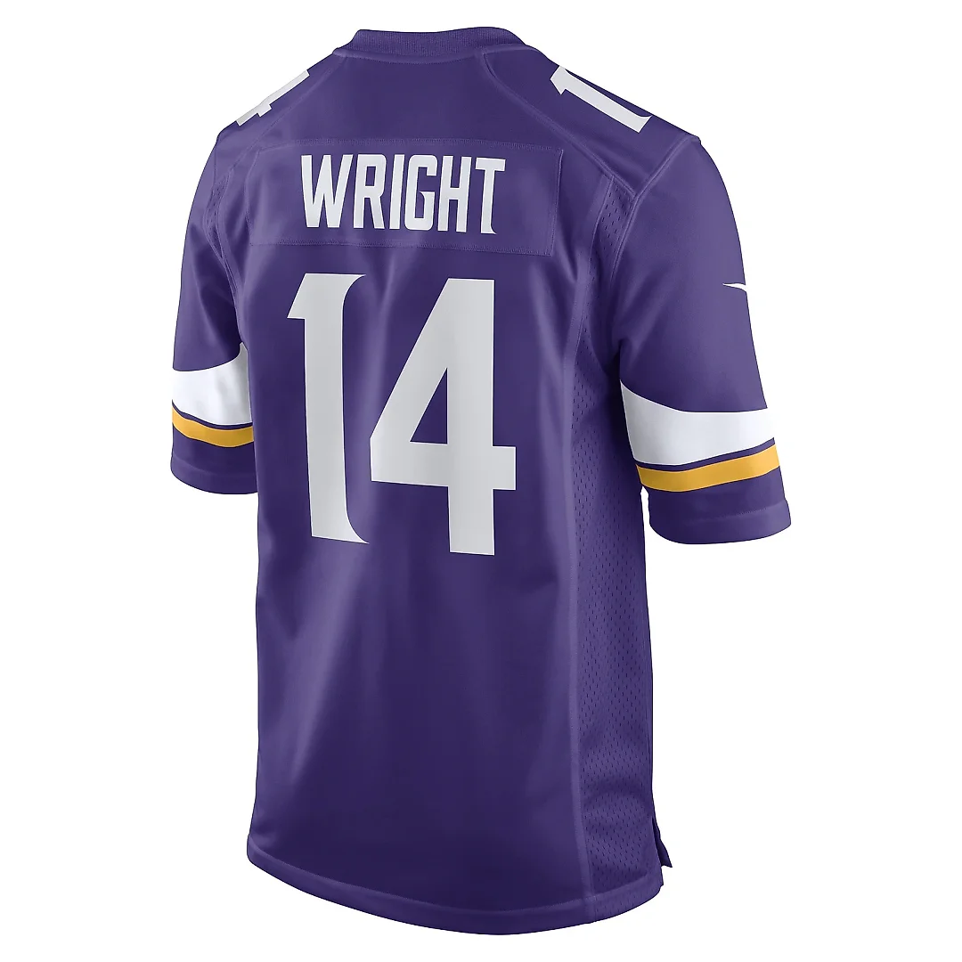 Zennovawear Men's Minnesota Vikings Ryan Wright Purple Game Player Jersey