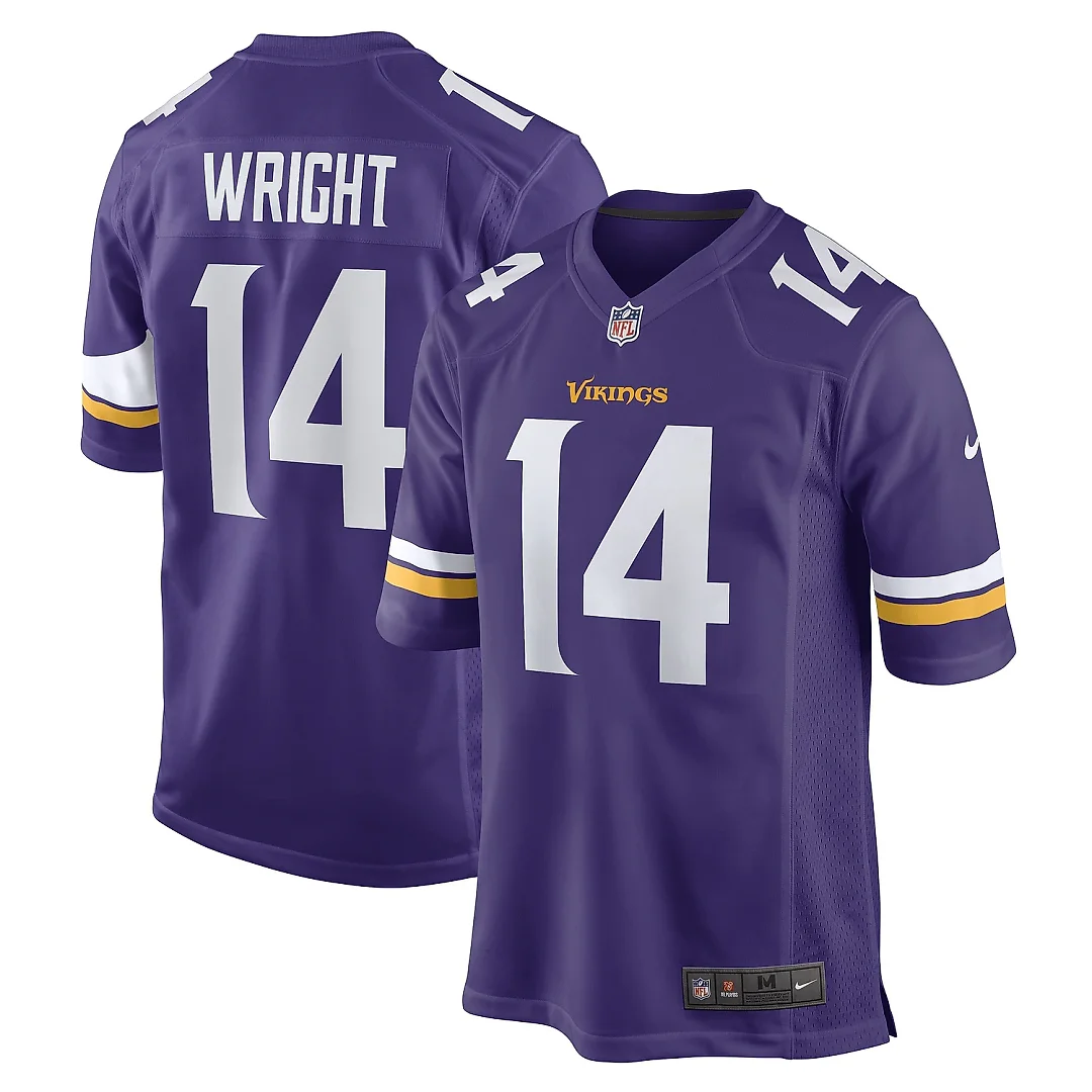Zennovawear Men's Minnesota Vikings Ryan Wright Purple Game Player Jersey