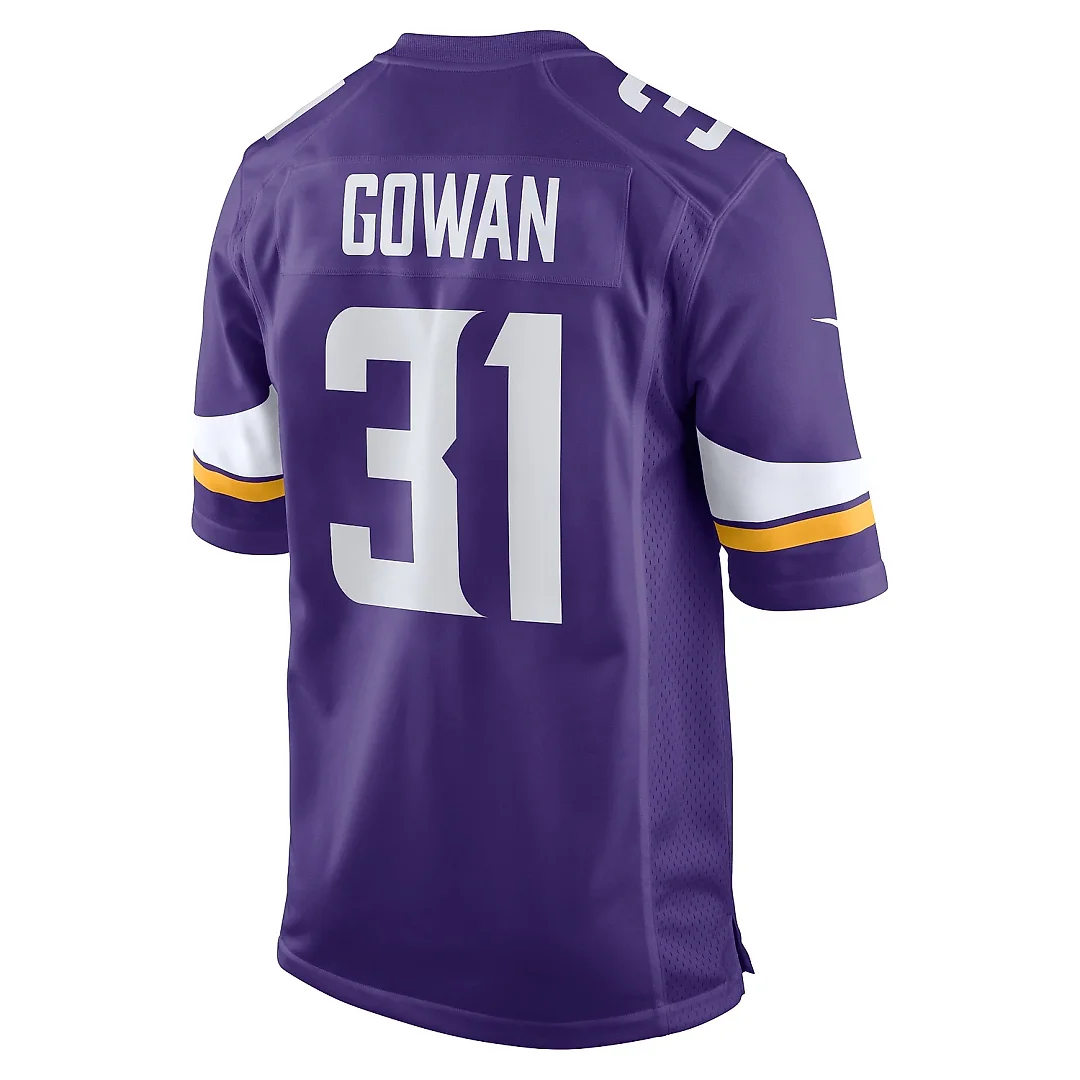 Zennovawear Men's Minnesota Vikings Tay Gowan Purple Home Game Player Jersey