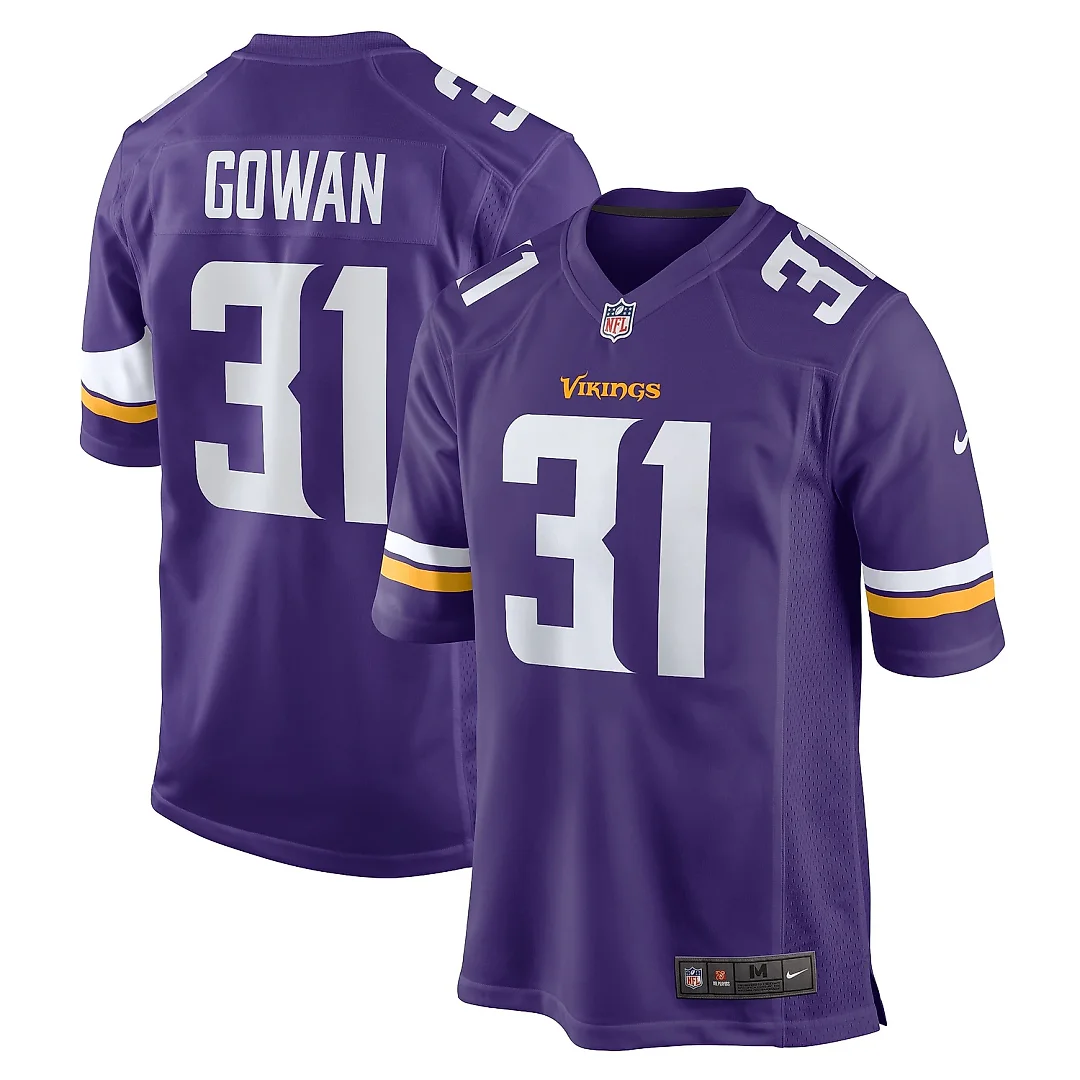 Zennovawear Men's Minnesota Vikings Tay Gowan Purple Home Game Player Jersey