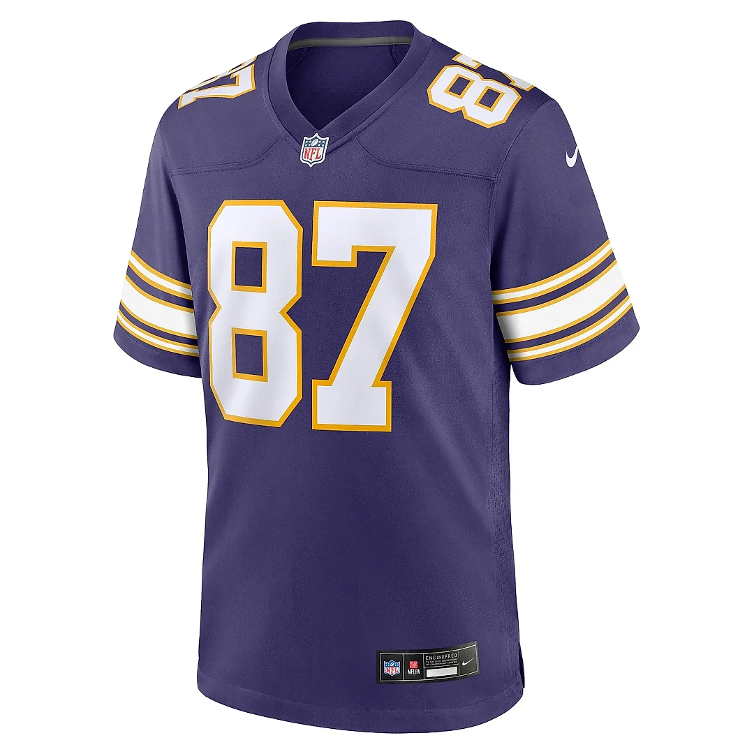 Zennovawear Men's Minnesota Vikings T.J. Hockenson Purple Classic Player Game Jersey