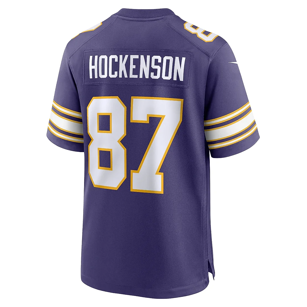 Zennovawear Men's Minnesota Vikings T.J. Hockenson Purple Classic Player Game Jersey
