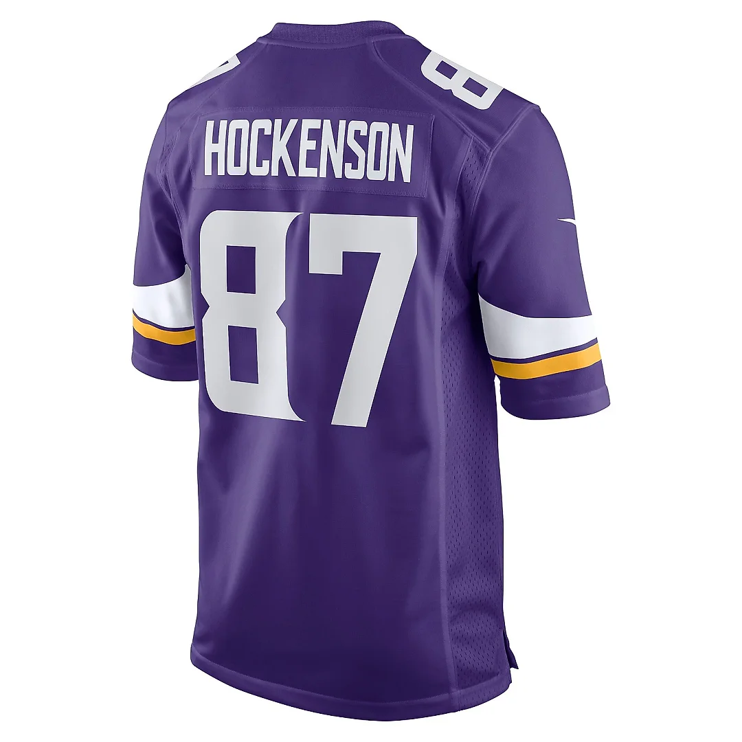 Zennovawear Men's Minnesota Vikings T.J. Hockenson Purple Game Player Jersey