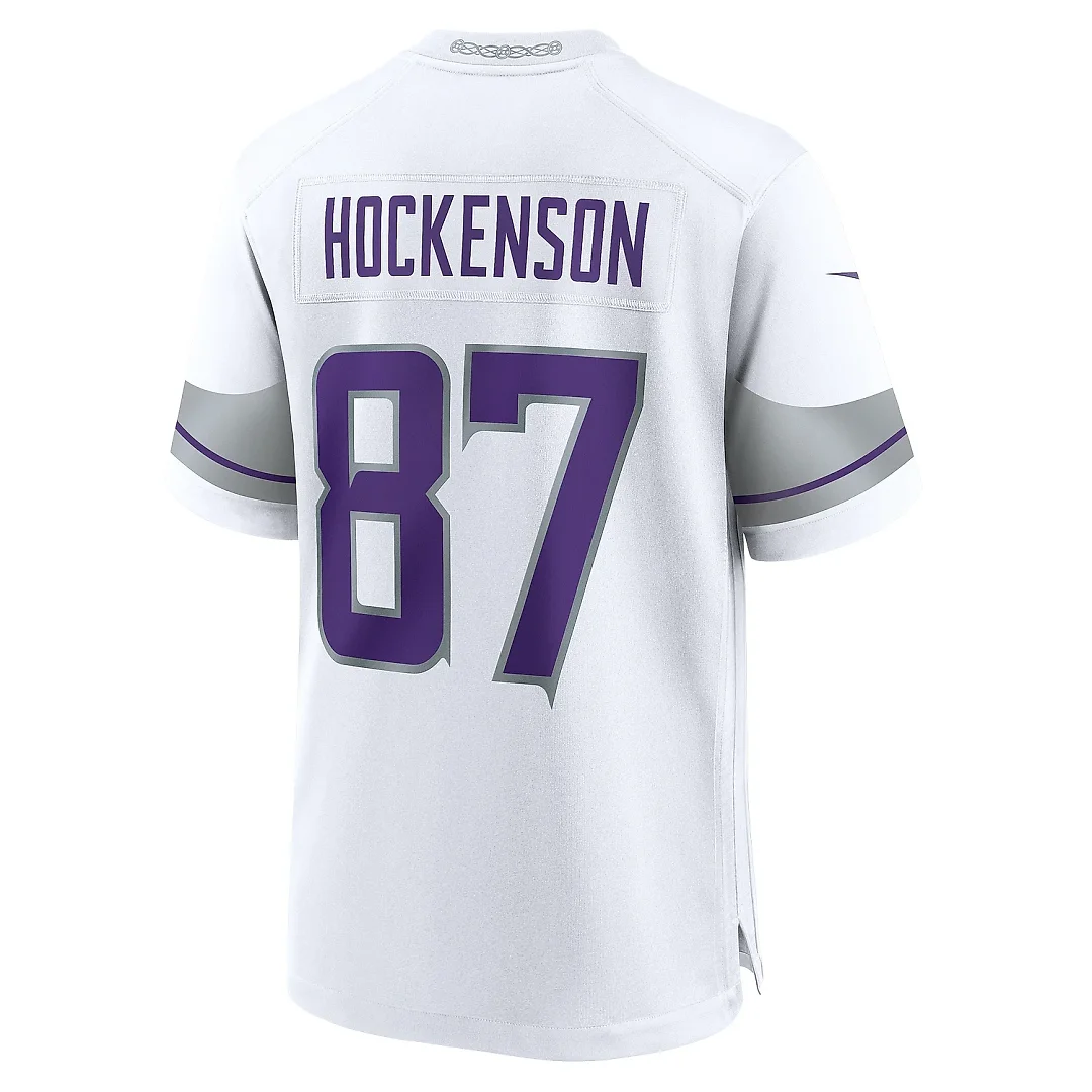 Zennovawear Men's Minnesota Vikings T.J. Hockenson White Alternate Game Player Jersey