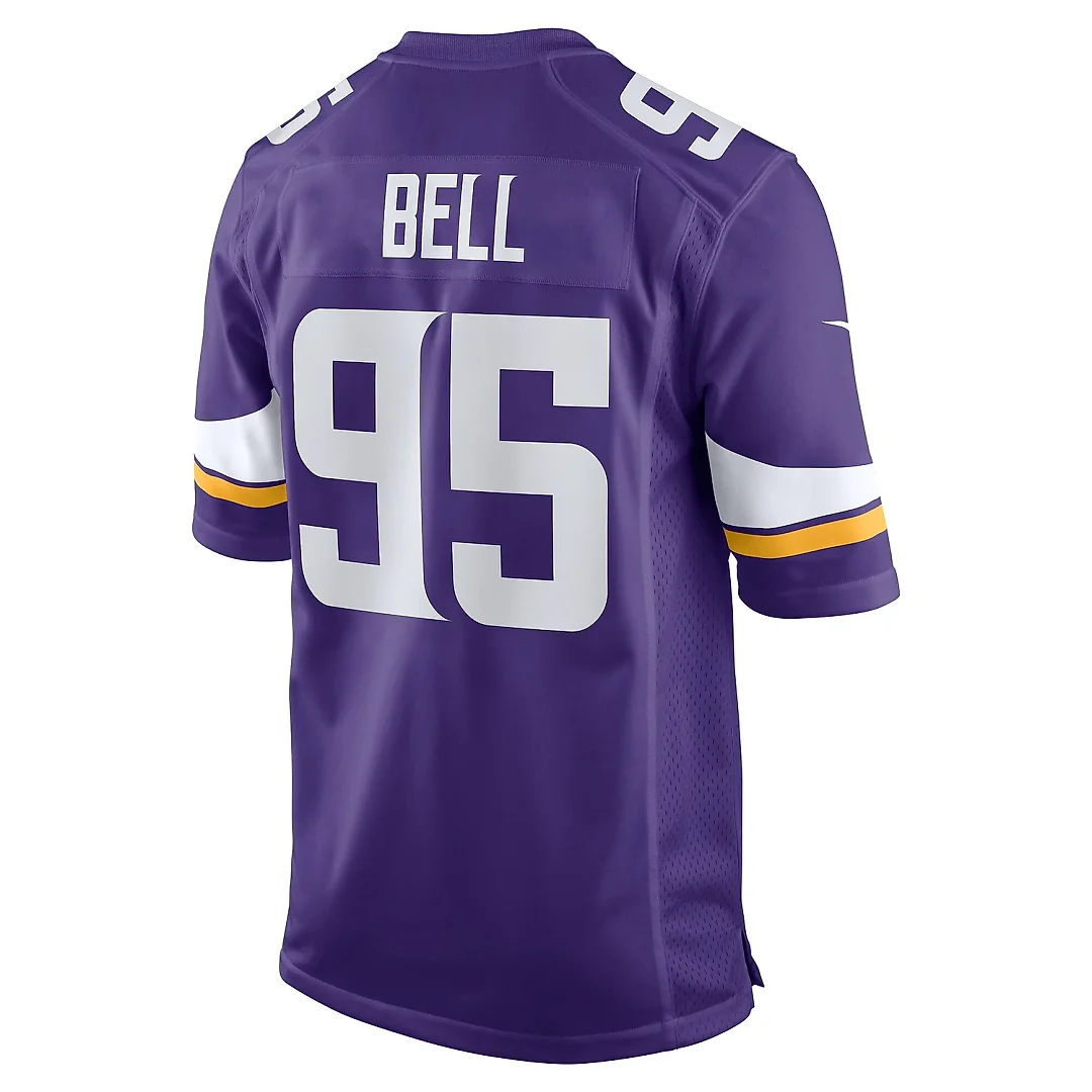 Zennovawear Men's Minnesota Vikings Travis Bell Purple Game Jersey