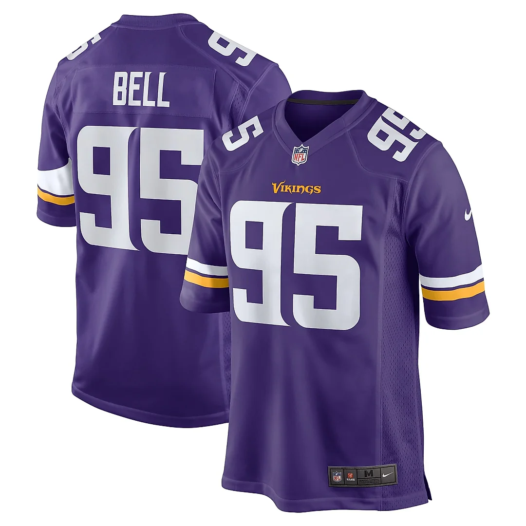 Zennovawear Men's Minnesota Vikings Travis Bell Purple Game Jersey