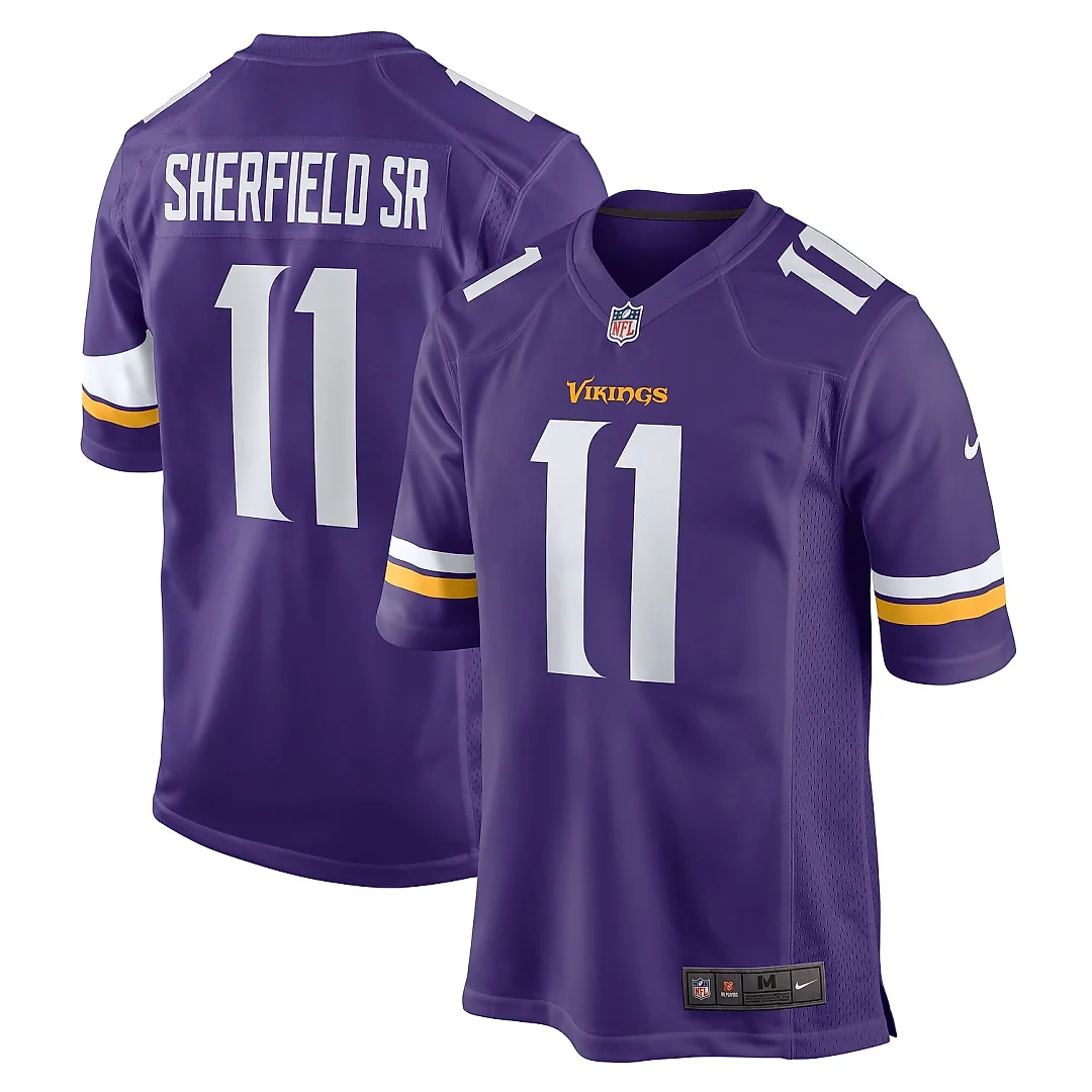Zennovawear Men's Minnesota Vikings Trent Sherfield Sr. Purple Game Jersey