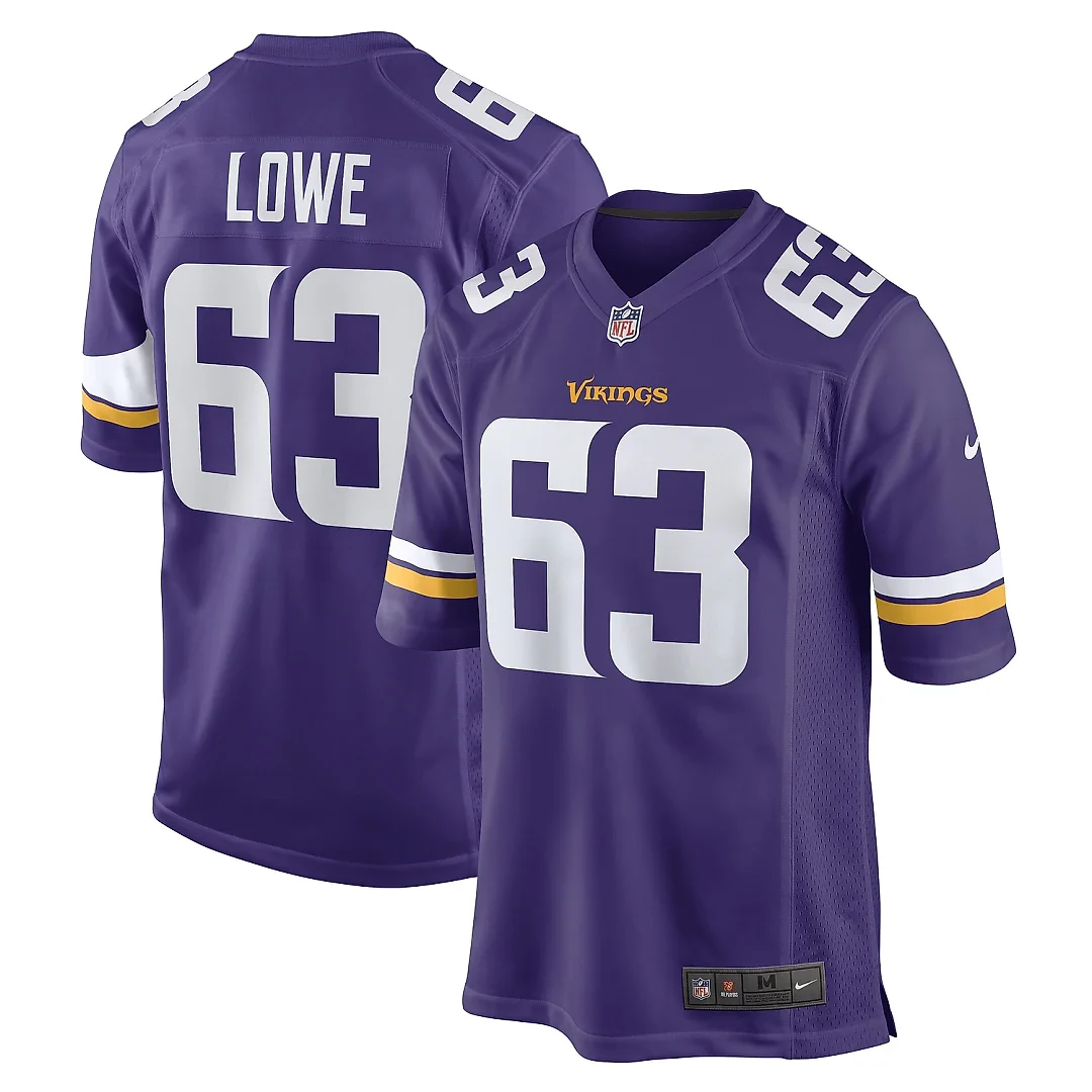 Zennovawear Men's Minnesota Vikings Vederian Lowe Purple Game Player Jersey