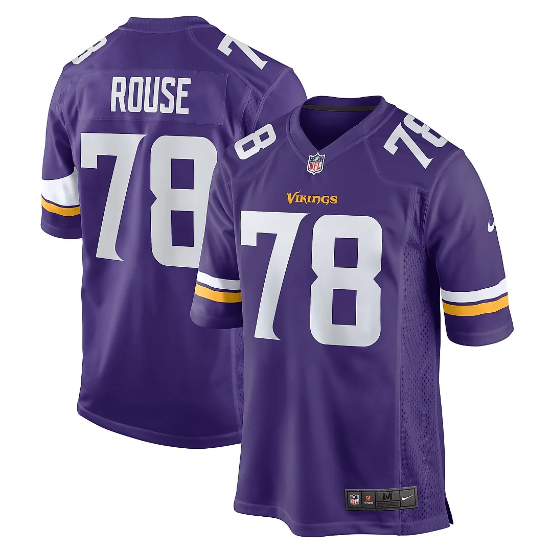 Zennovawear Men's Minnesota Vikings Walter Rouse Purple Game Jersey