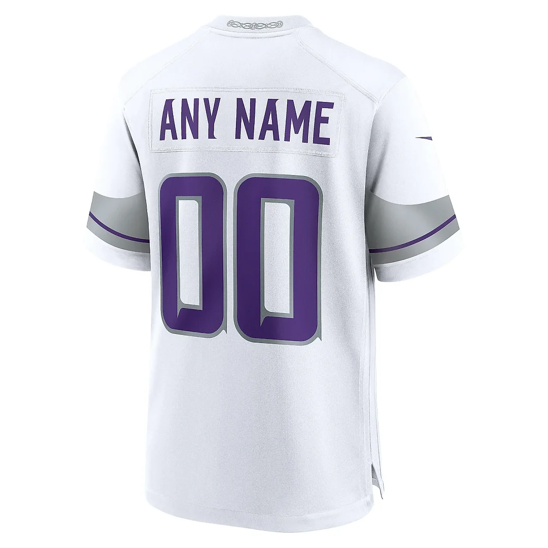 Zennovawear Men's Minnesota Vikings White Alternate Custom Game Jersey
