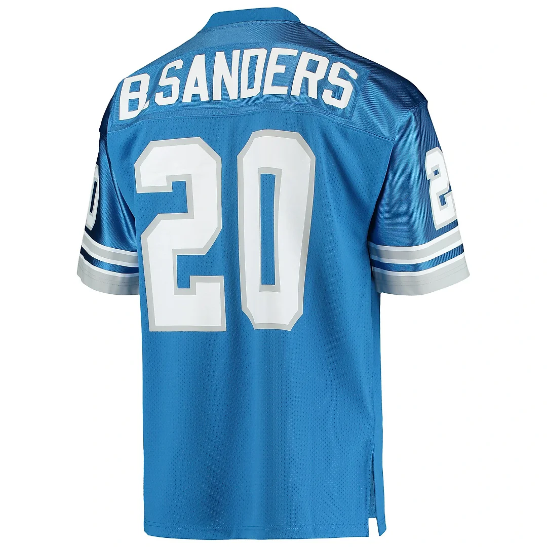 Zennovawear Barry Sanders Detroit Lions 1991 Authentic Throwback Retired Player Jersey - Blue