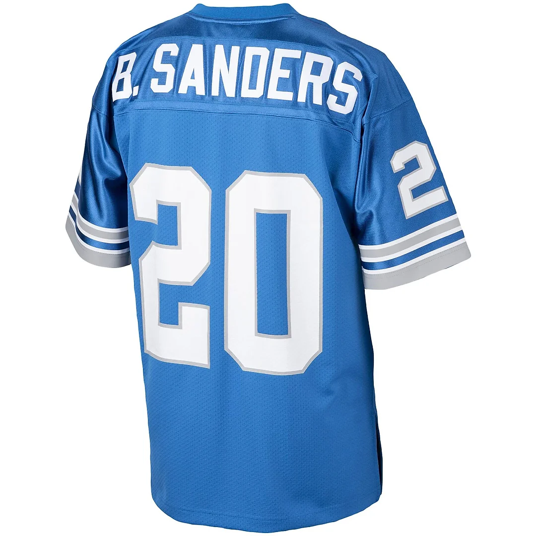 Zennovawear Barry Sanders Detroit Lions 1993 Authentic Throwback Retired Player Jersey - Blue