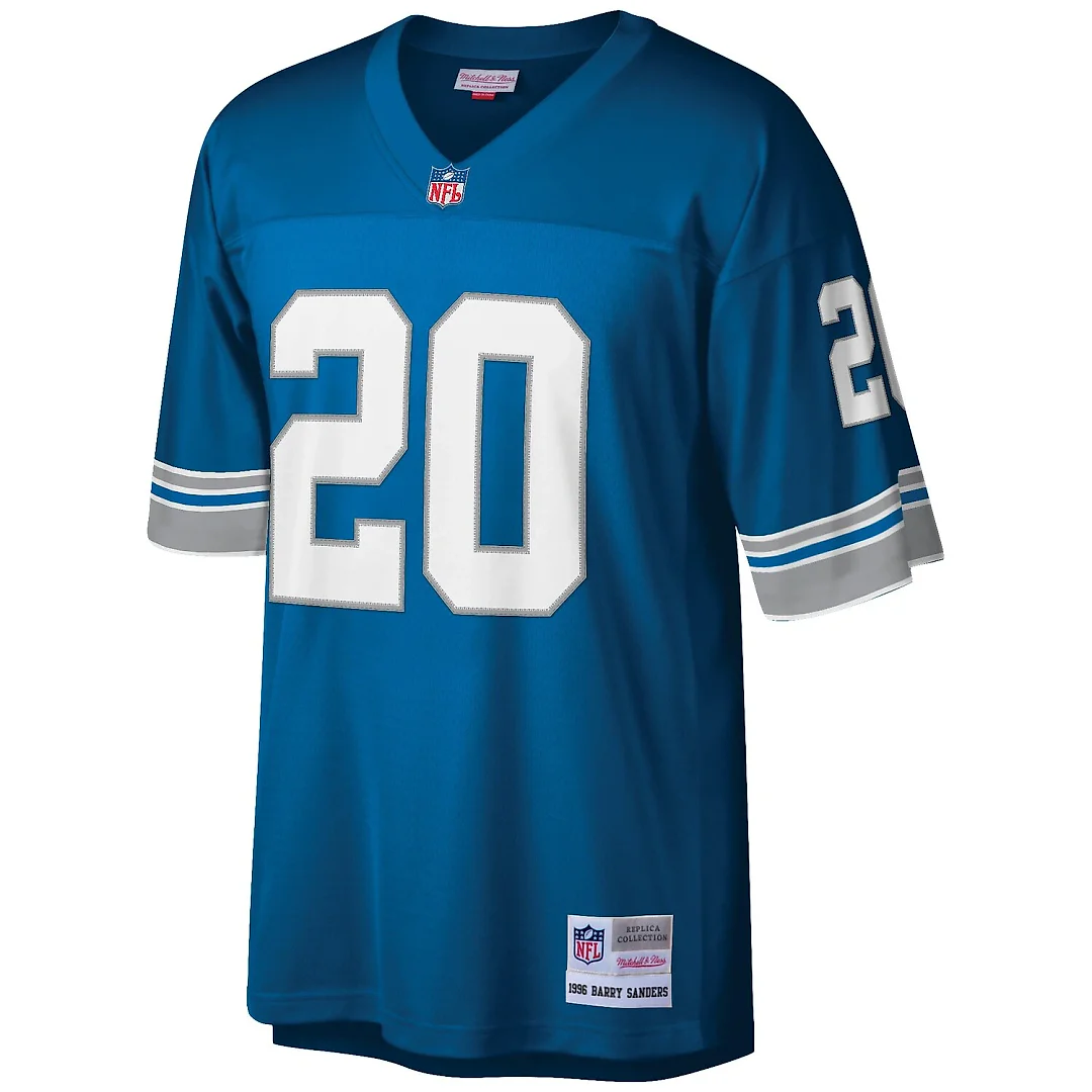 Zennovawear Barry Sanders Detroit Lions Big & Tall 1996 Retired Player Replica Jersey - Blue