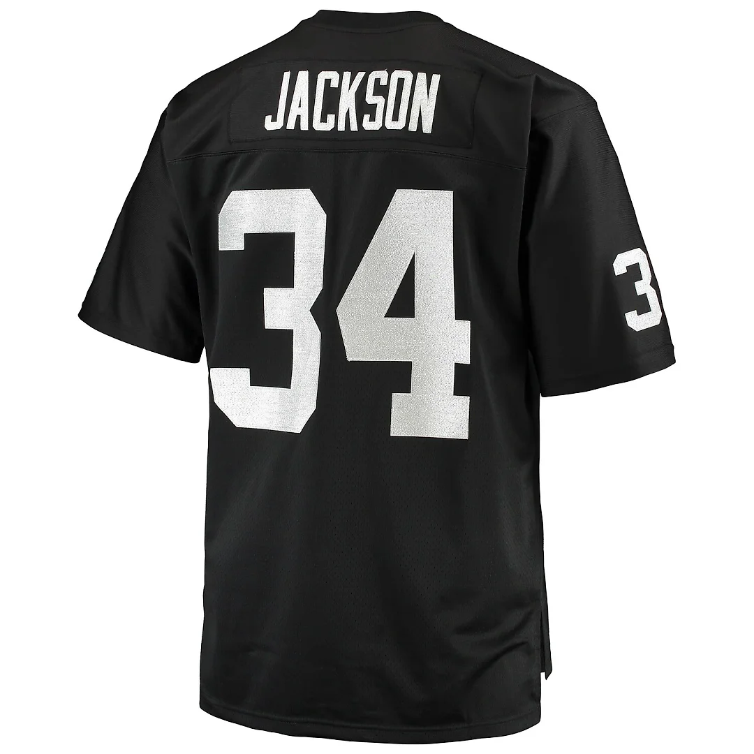 Zennovawear Bo Jackson Las Vegas Raiders Big & Tall 1988 Retired Player Replica Jersey - Black
