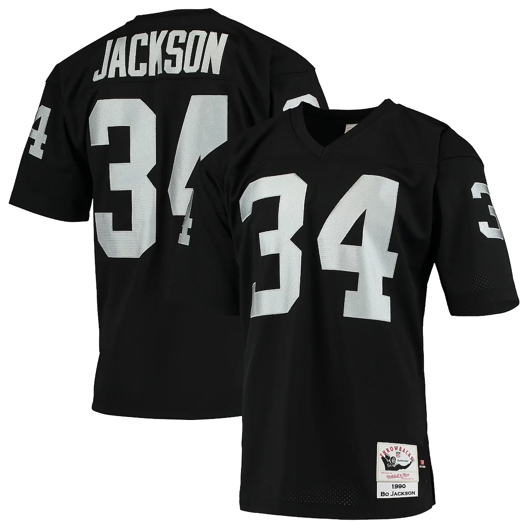 Zennovawear Bo Jackson Las Vegas Raiders 1990 Authentic Throwback Retired Player Jersey - Black