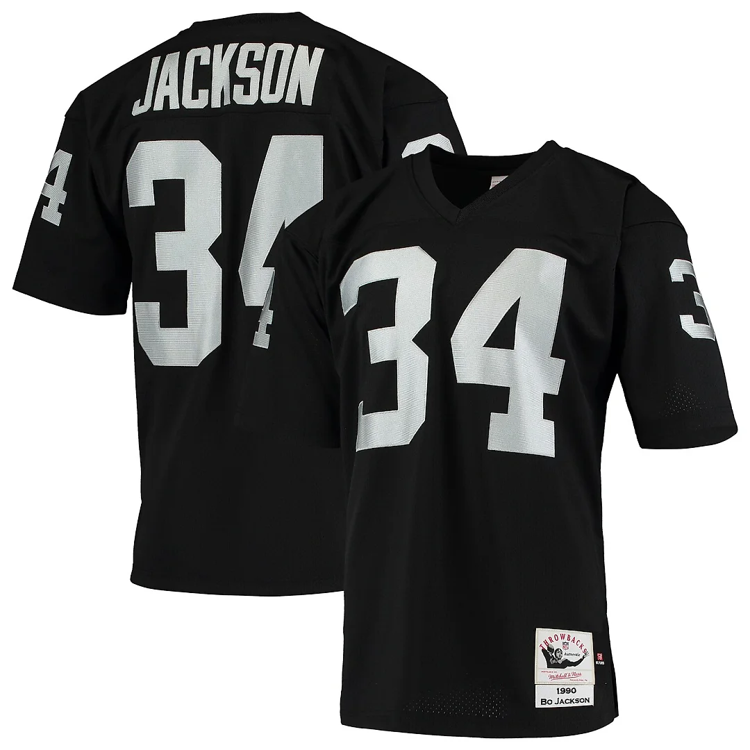 Zennovawear Bo Jackson Las Vegas Raiders 1990 Authentic Throwback Retired Player Jersey - Black