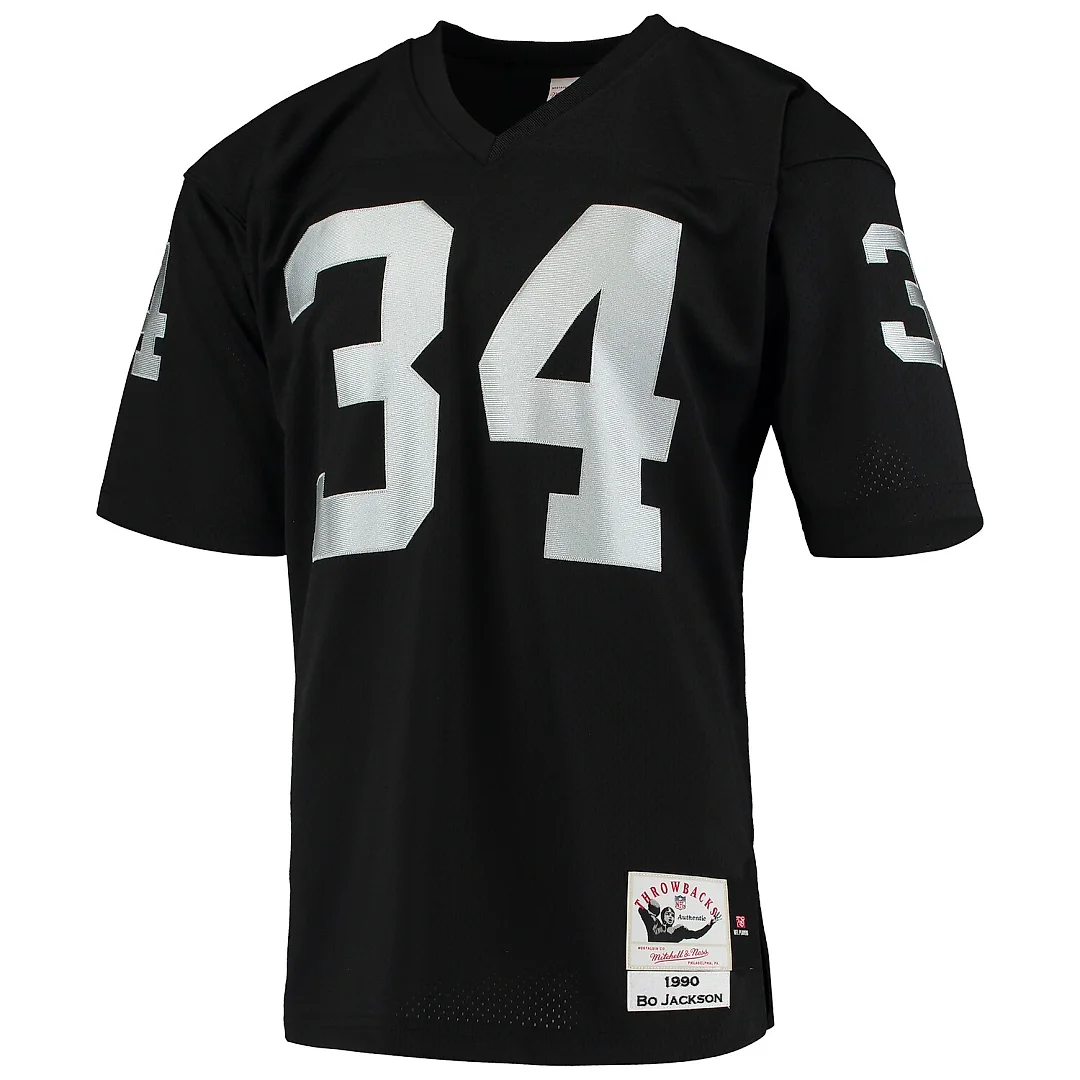 Zennovawear Bo Jackson Las Vegas Raiders 1990 Authentic Throwback Retired Player Jersey - Black