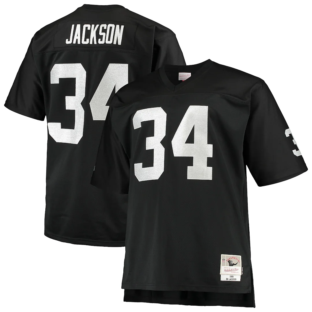 Zennovawear Bo Jackson Las Vegas Raiders Big & Tall 1988 Retired Player Replica Jersey - Black