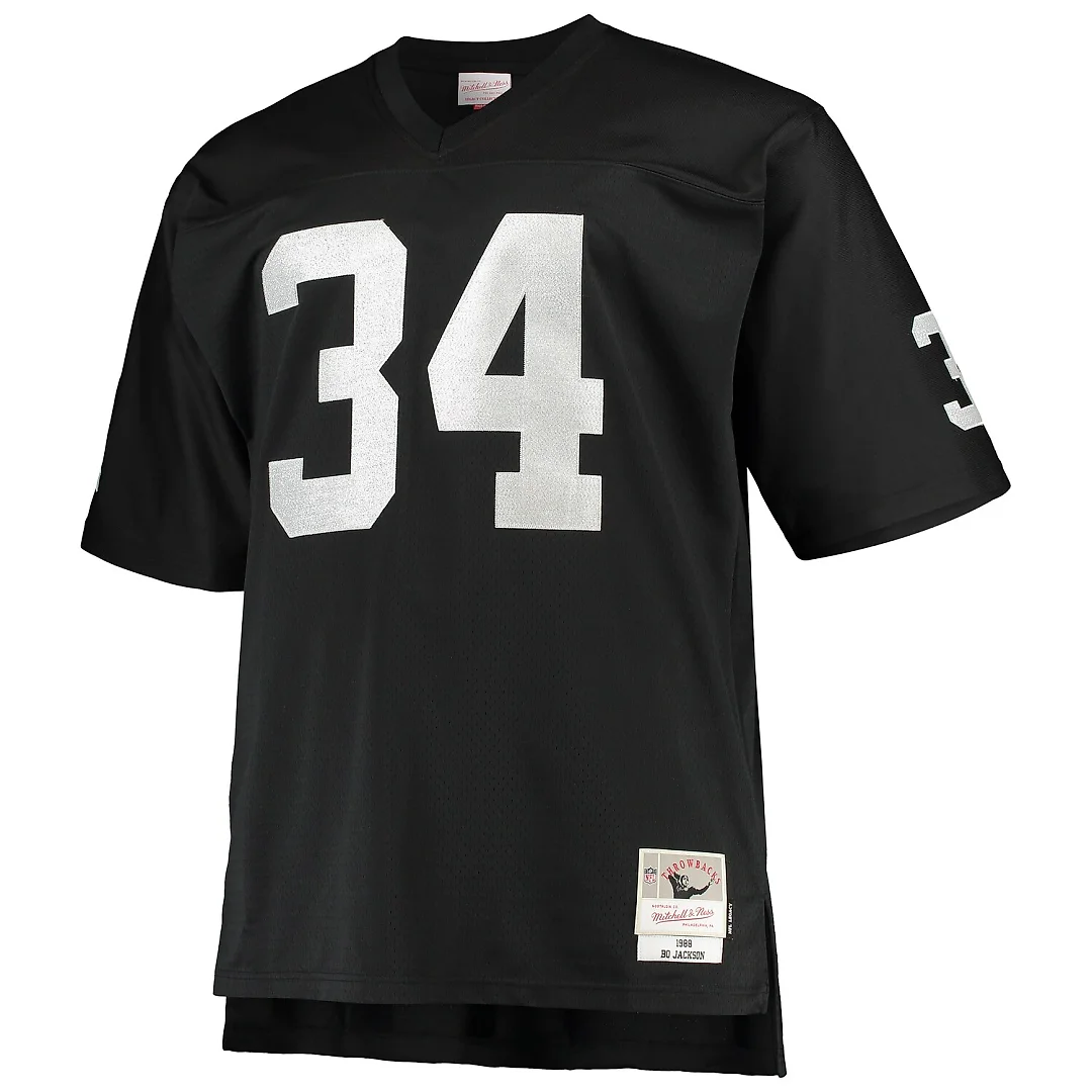 Zennovawear Bo Jackson Las Vegas Raiders Big & Tall 1988 Retired Player Replica Jersey - Black