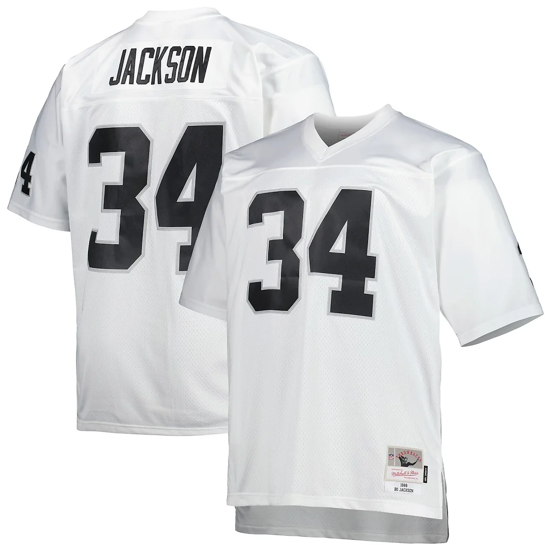 Zennovawear Bo Jackson Las Vegas Raiders Big & Tall 1988 Retired Player Replica Jersey - White