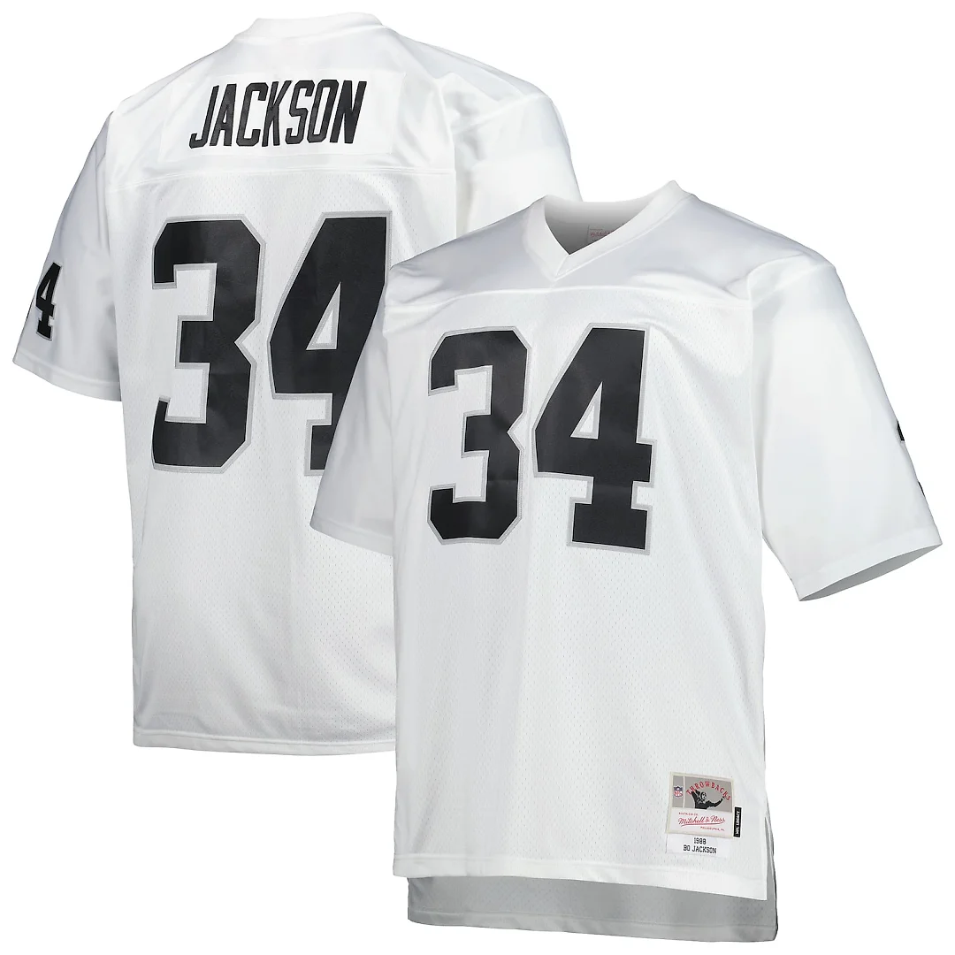 Zennovawear Bo Jackson Las Vegas Raiders Big & Tall 1988 Retired Player Replica Jersey - White