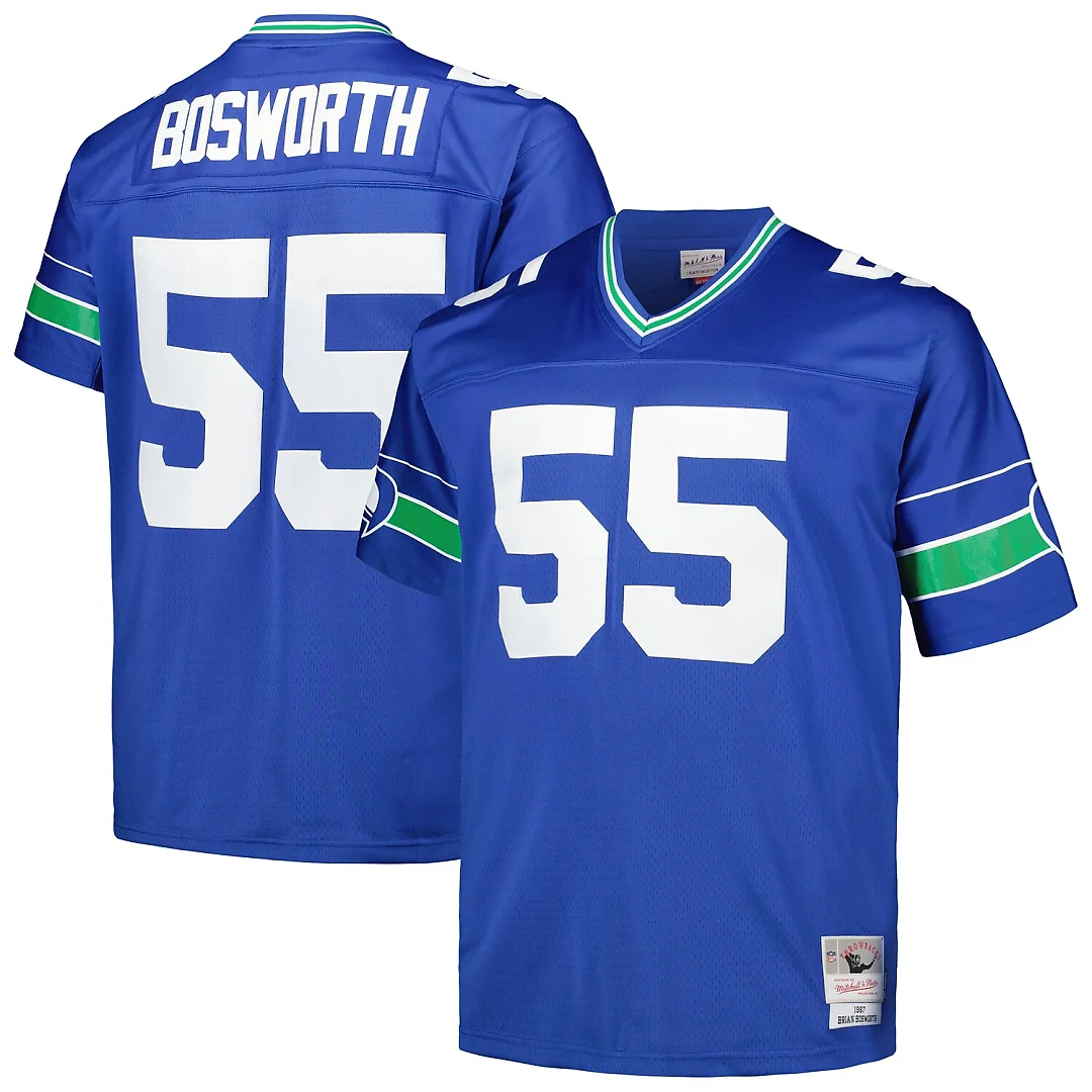 Zennovawear Brian Bosworth Seattle Seahawks Big & Tall 1987 Legacy Retired Player Jersey - Royal