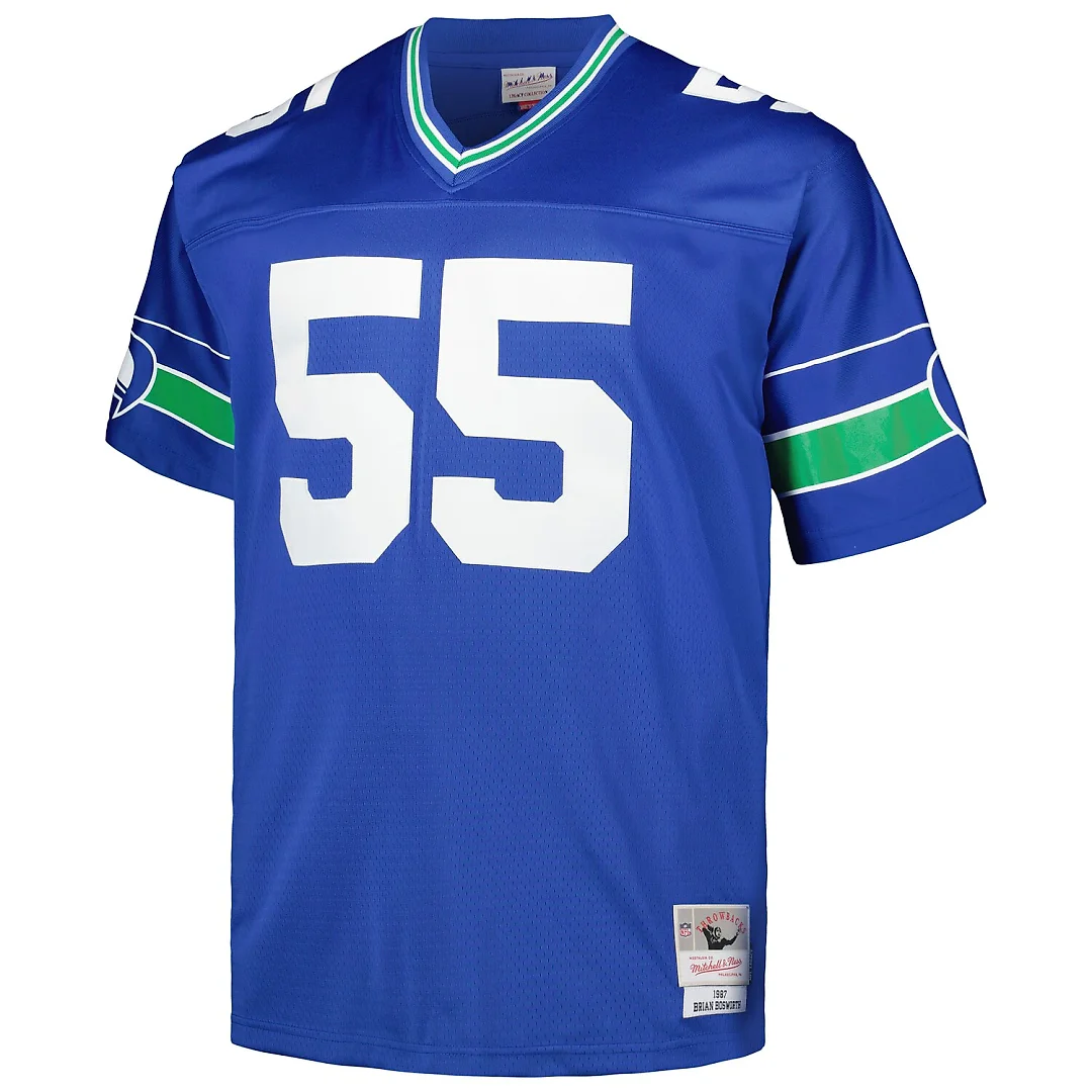 Zennovawear Brian Bosworth Seattle Seahawks Big & Tall 1987 Legacy Retired Player Jersey - Royal