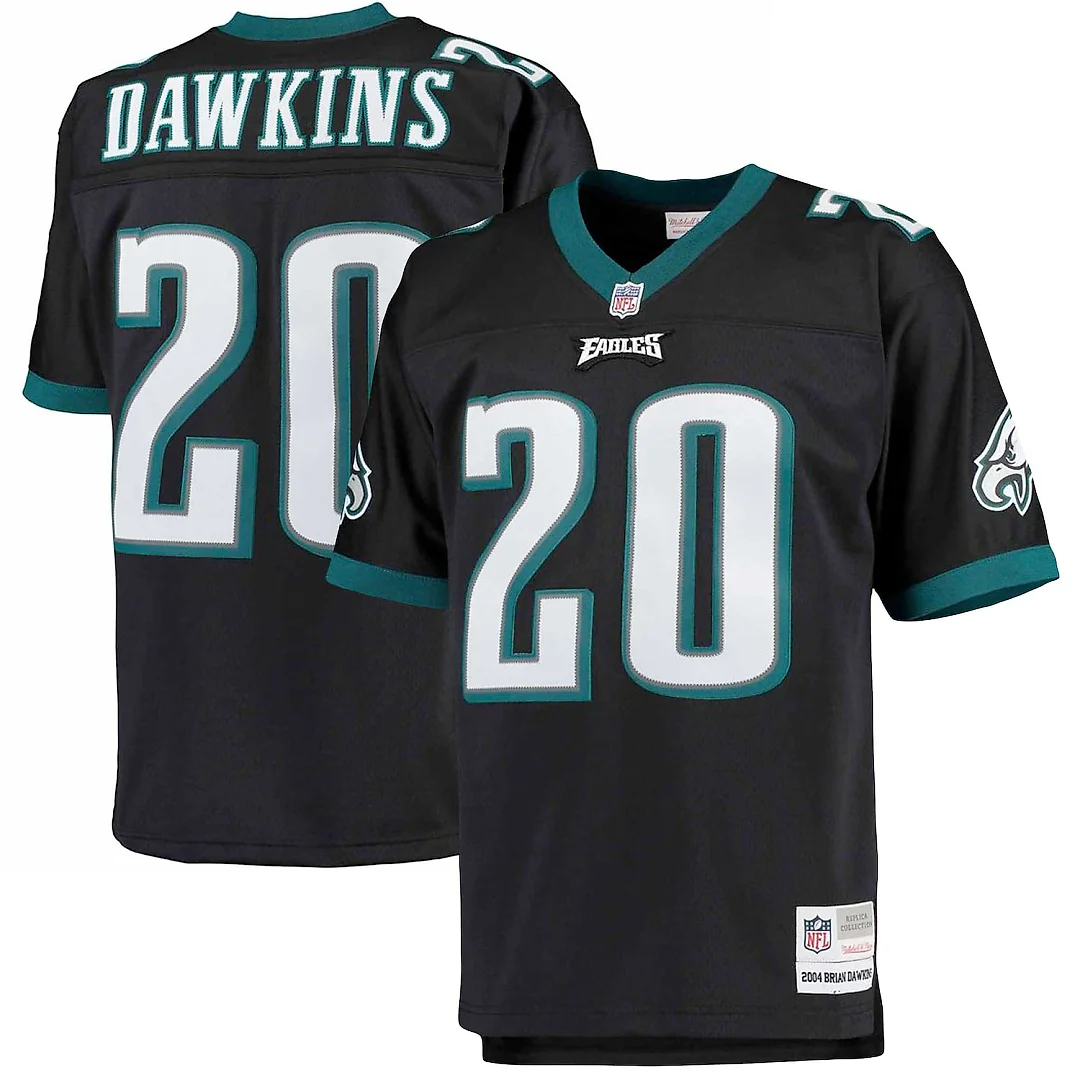 Zennovawear Brian Dawkins Philadelphia Eagles Big & Tall 2004 Retired Player Replica Jersey - Black